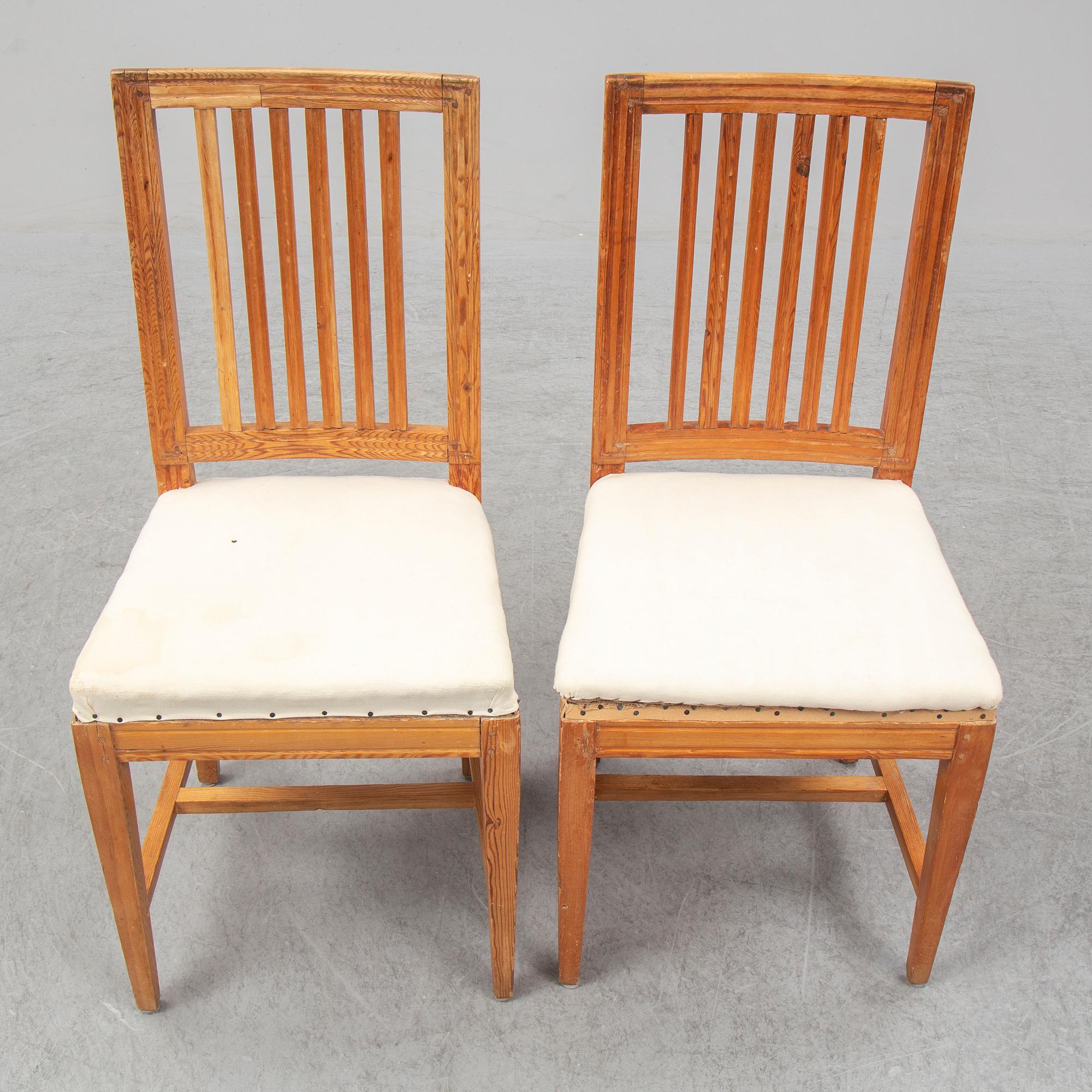 Six Swedish 19th century chairs.