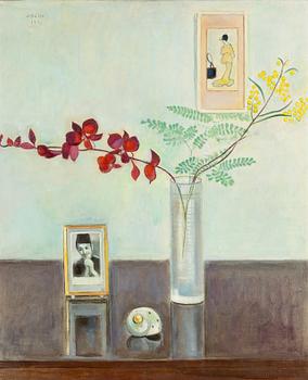 Einar Jolin, Still life with flowers and a shell.