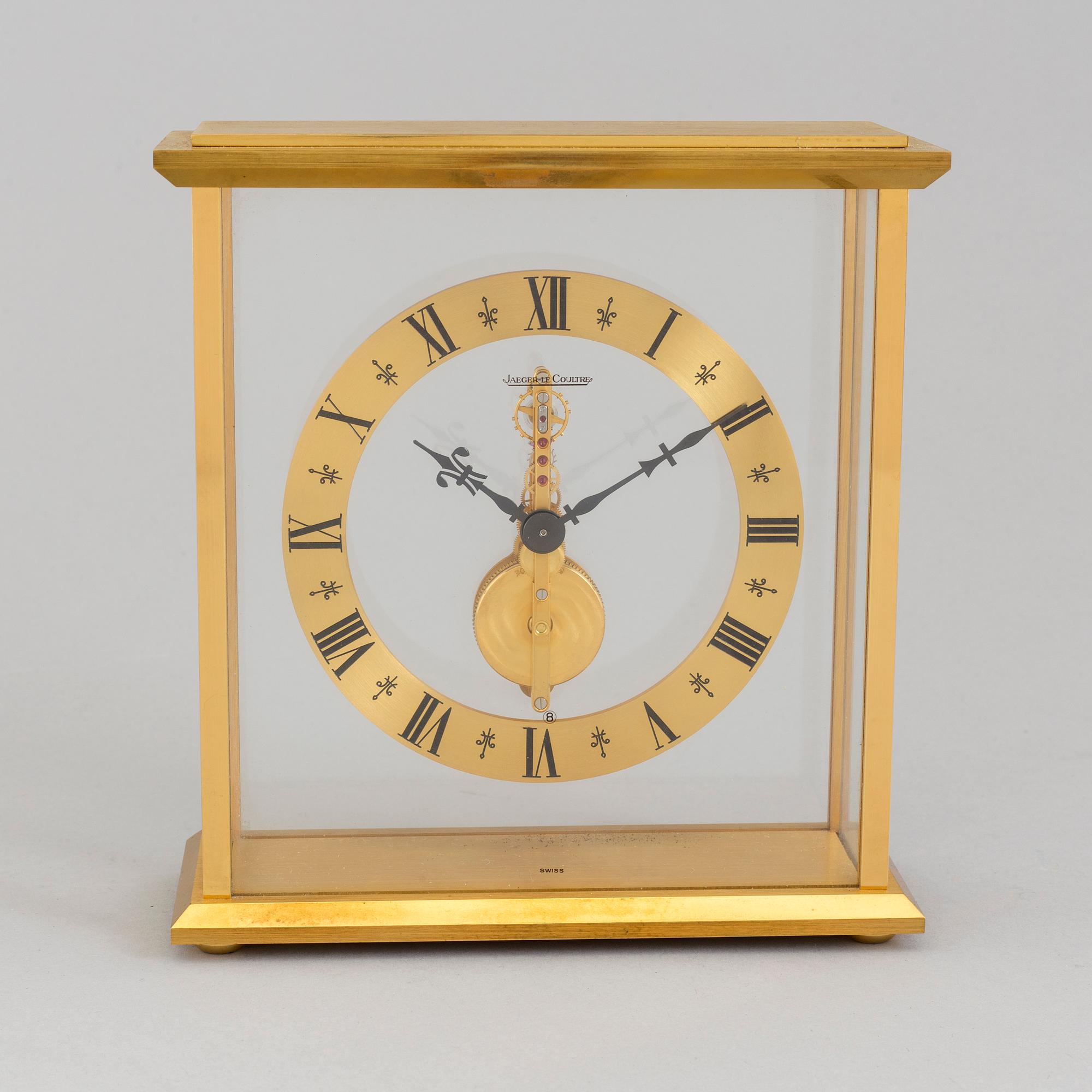 A second half of the 20th century mantle clock, by Jaeger Le Coultre, Schweiz.