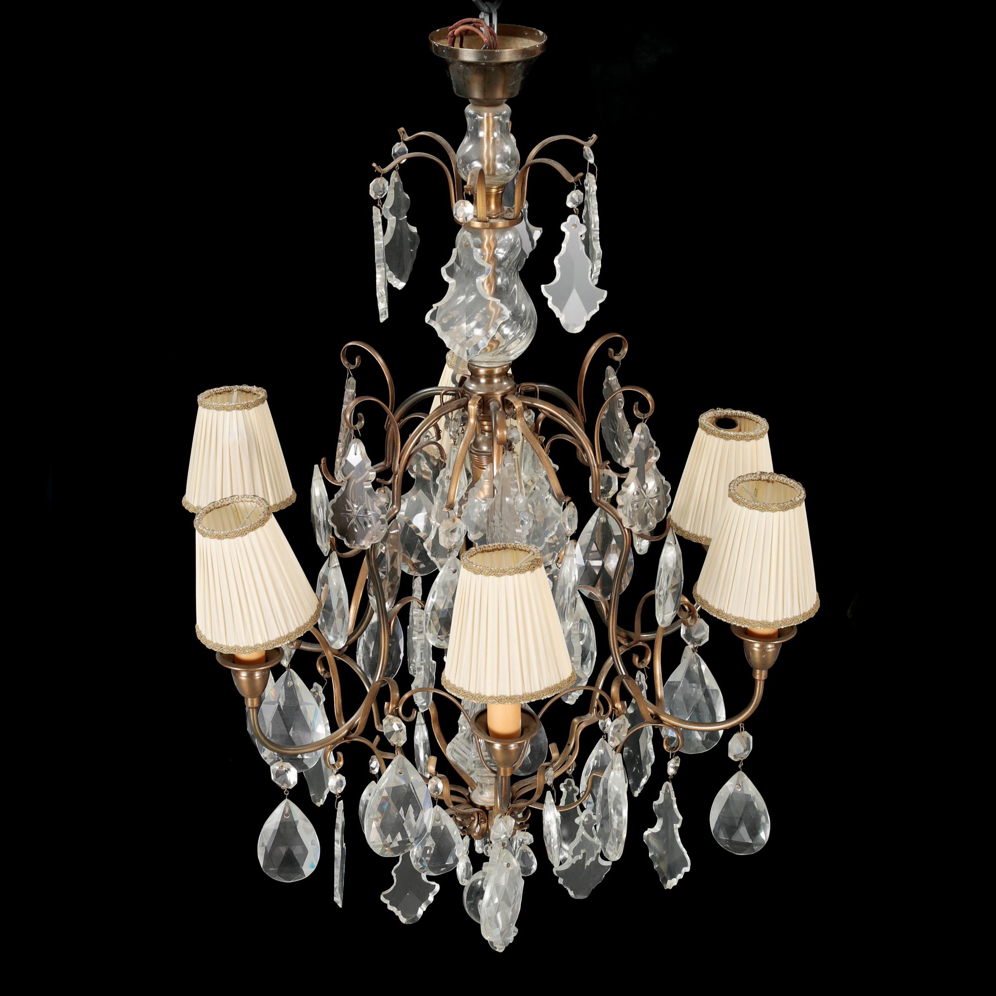 A mid 20th century chandelier in rococo style.