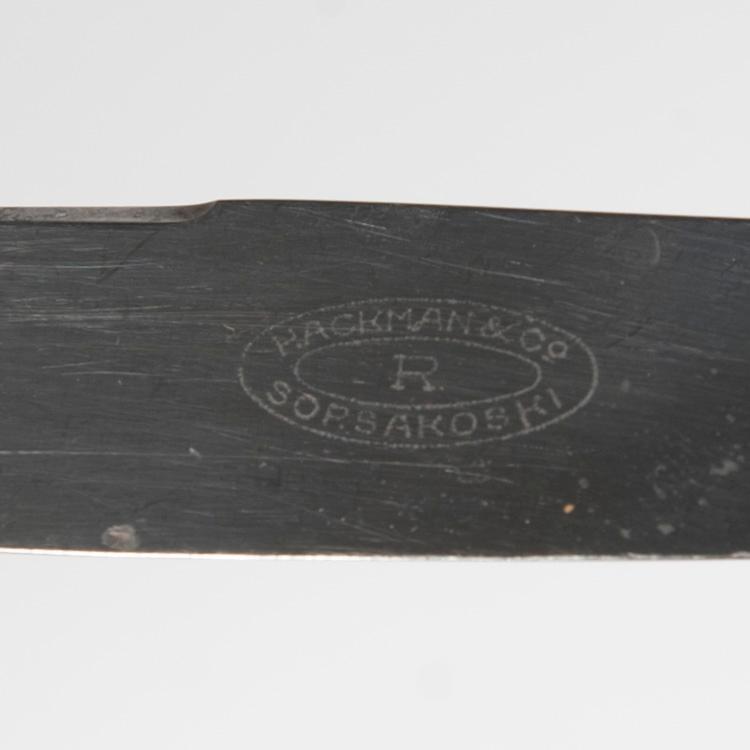 BESTICK, 6+6 st, silver och stål, Kultakeskus, Tavastehus, 1963. Knivbladen Hackman & Co, Sorsakoski. Totalvikt 759 g.