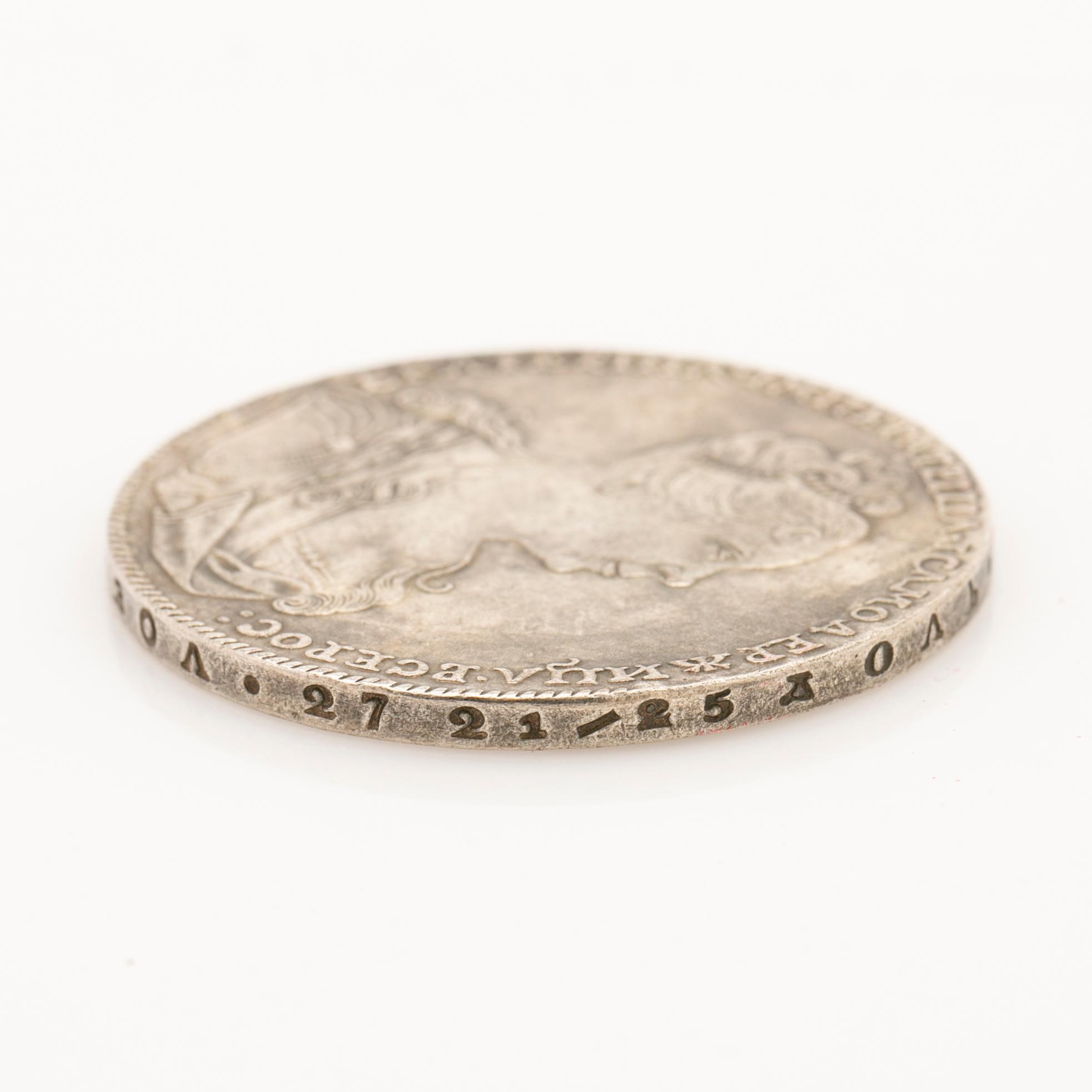 Silver coin, Catherine I, 1 rouble, Russia, 1726.