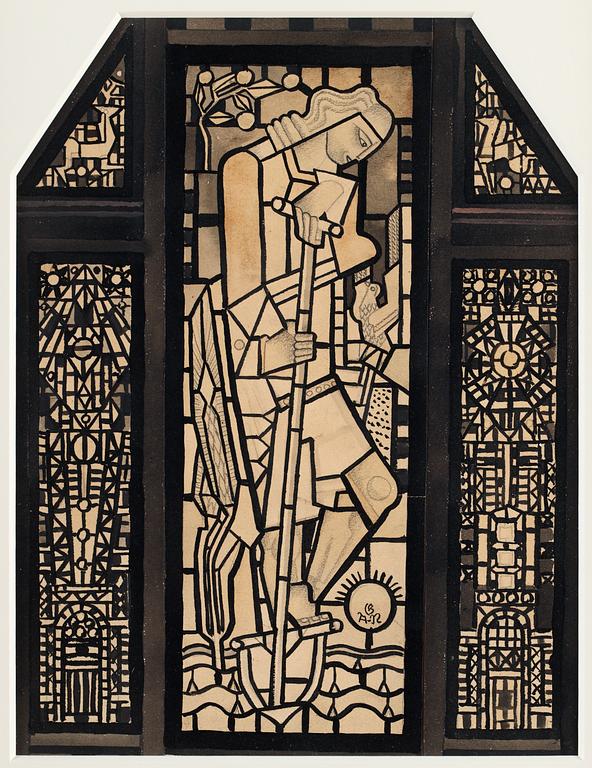 Gösta Adrian-Nilsson, Design för kyrkfönster (Design for church window).