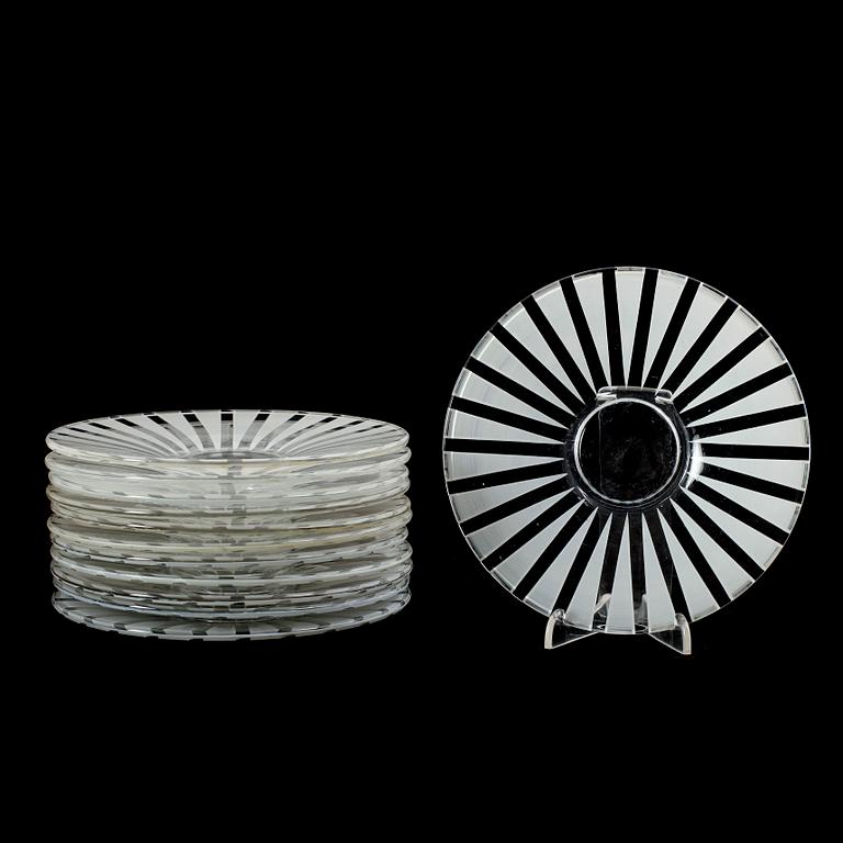 TALLRIKAR, 12 st, "Strikt", Bengt Orup, Johansfors, 1950-tal.