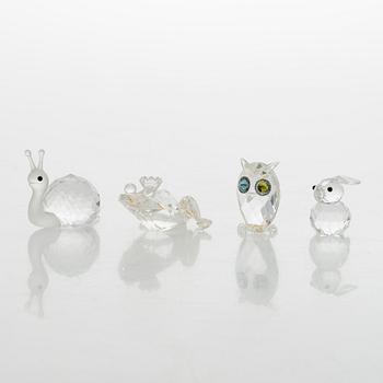 Swarovski, figuriineja, 8 kpl, lasia, 1900-luvun loppu.
