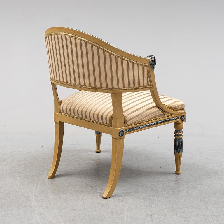 A late gustavian armchair, early 19th century.