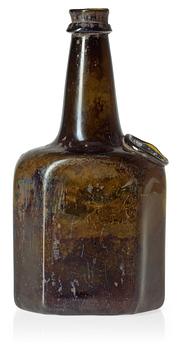 789. A Swedish green glass bottle, dated 1751.
