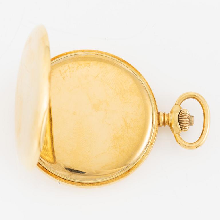 Timepiece, pocket watch, savonette, 18K gold, 48.5 mm.