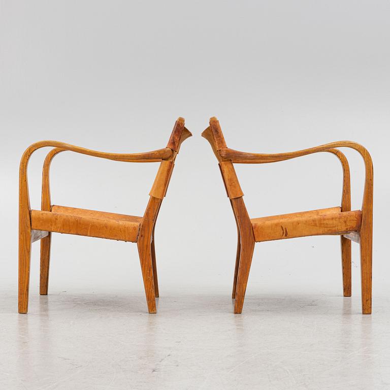 Bertil Fridhagen, attributed to, a pair of armchairs, Bodafors, mid-20th century.