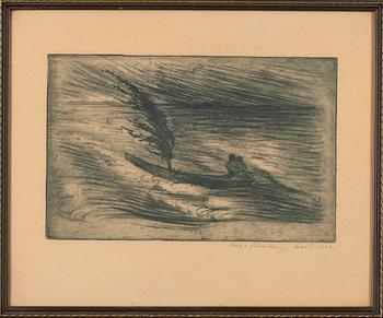 HUGO SIMBERG, etsning, signerad och daterad Fecit 1906.