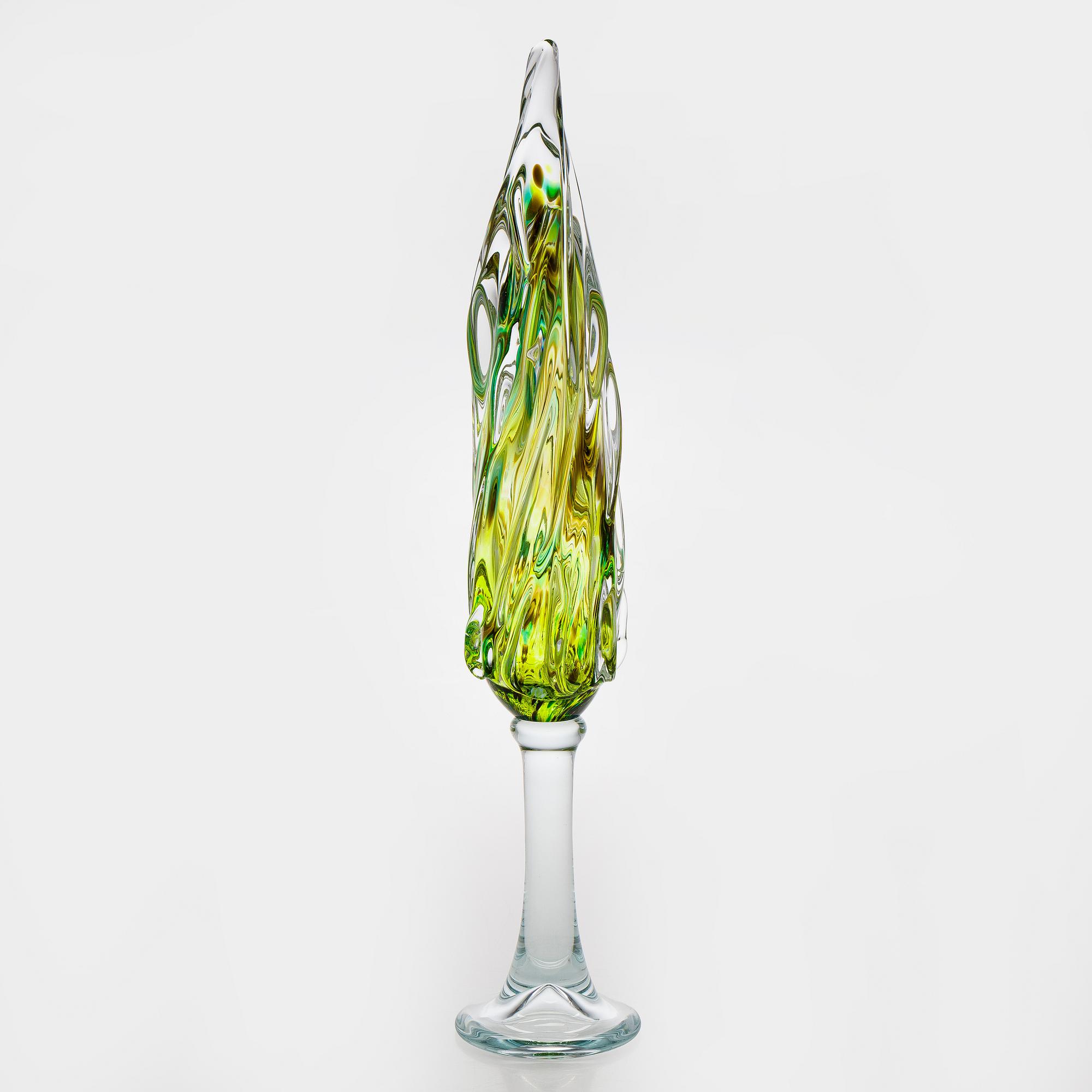 Alma Jantunen, glasskulptur, signerad Alma Jantunen 2006.