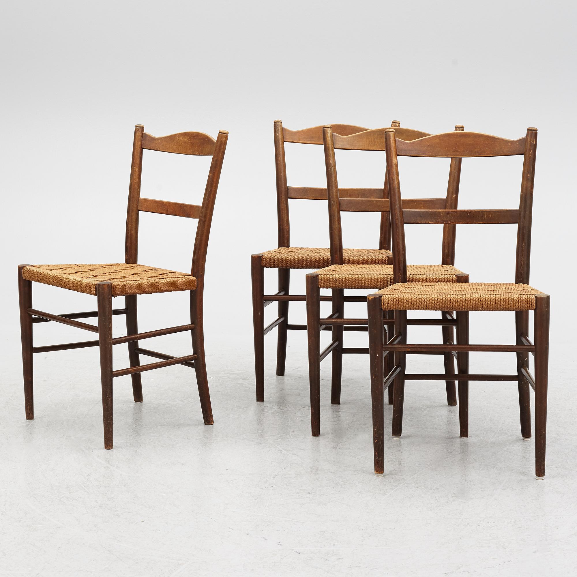 Gemla, a set of four Swedish Modern chairs, Diö, 1930s/40s.