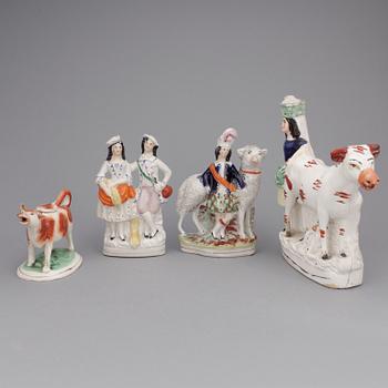 FIGURINER, 4 st. Staffordshire.