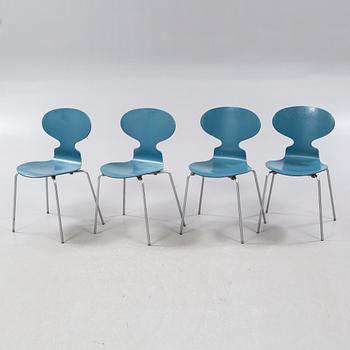 Four "Ant" chairs, designed by Arne Jacobsen, by Fritz Hansen 1970.