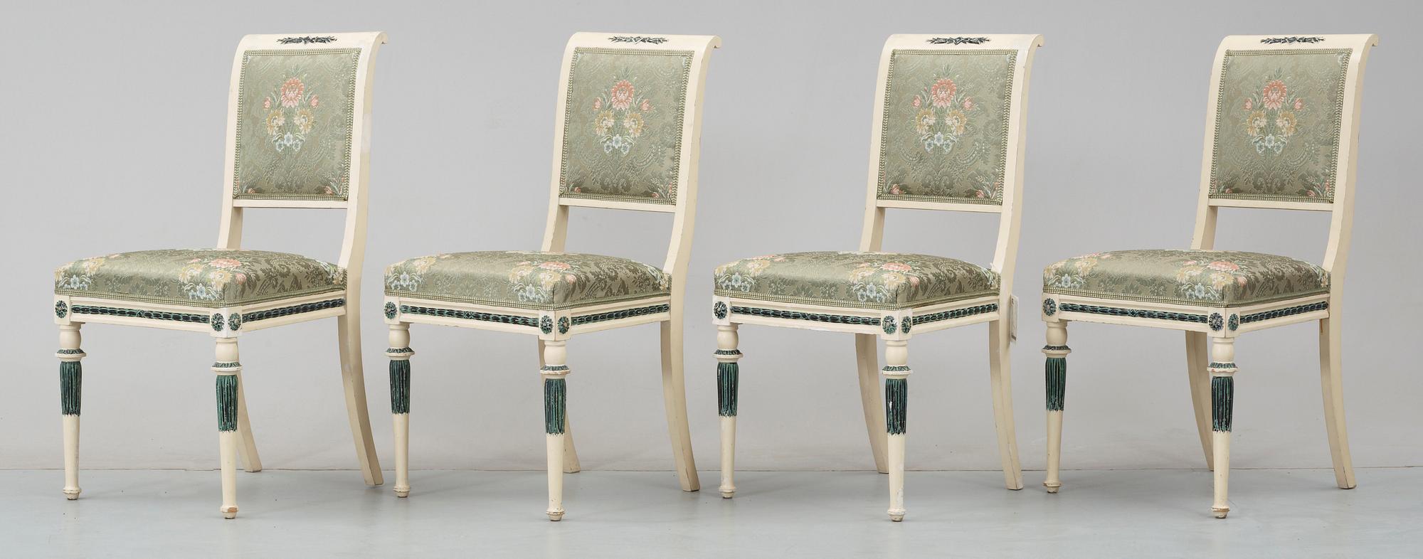 SITTGRUPP, 6 delar, sengustaviansk stil, 1800/1900-tal.