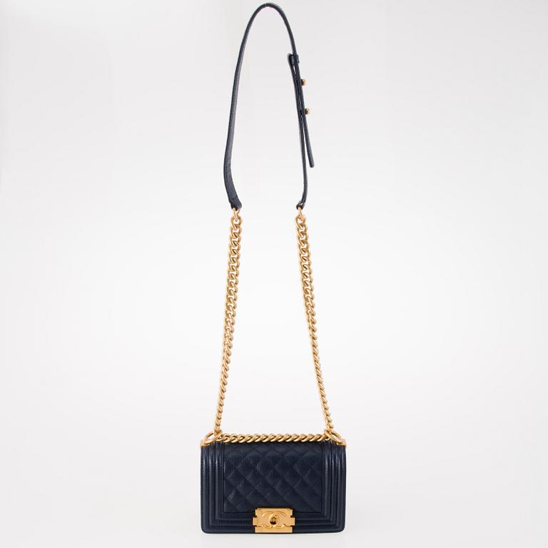 CHANEL Blue Caviar Small Boy Bag.