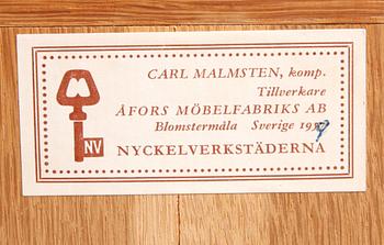 MATSALSMÖBLEMANG, 7 delar, Carl Malmsten, Åfors, ek, 1950/60-tal.