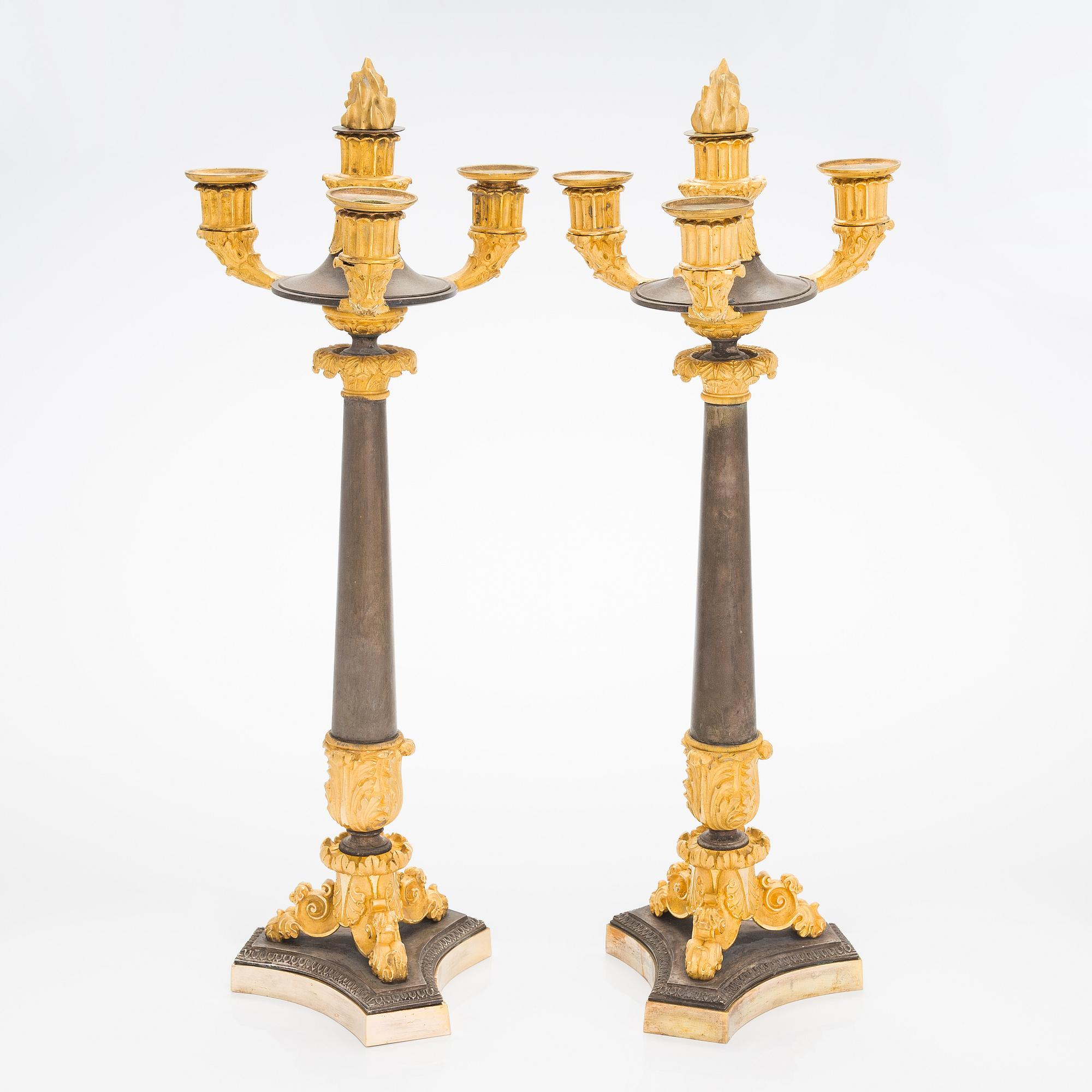 Candelabra pair, late Empire France 1830's.