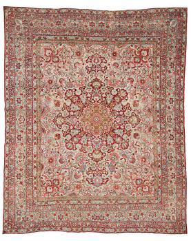 1757. SEMI-ANTIQUE KERMAN LAVER. 354,5 x 285 cm.