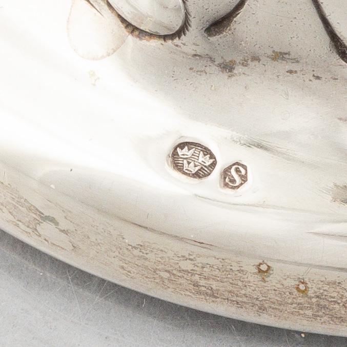 Vase and sugar bowl, silver, Swedish import marks, 20th Century.