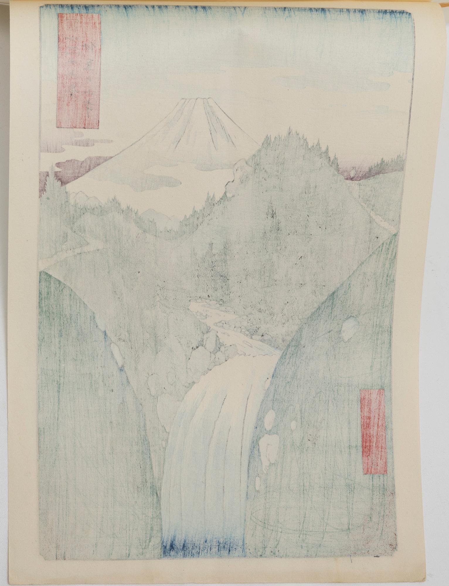 Utagawa Hiroshige II (Shigenobu), after, "Izu no sanchū" (Jōren Falls at the Izu Mountains), 20th century.