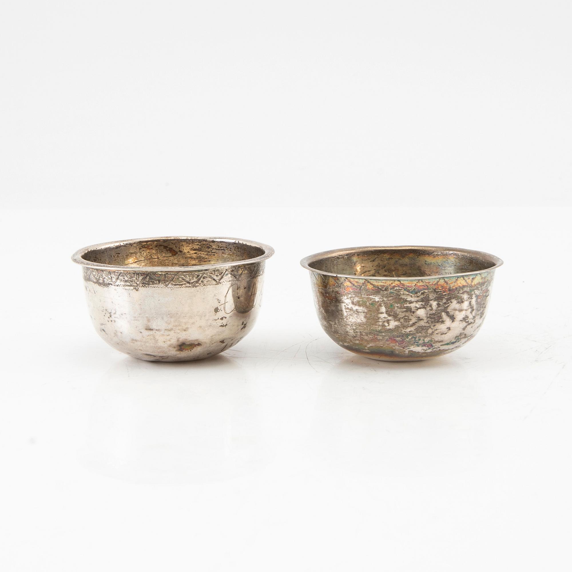 Tumlare silver två st silver sent 1700-tal.