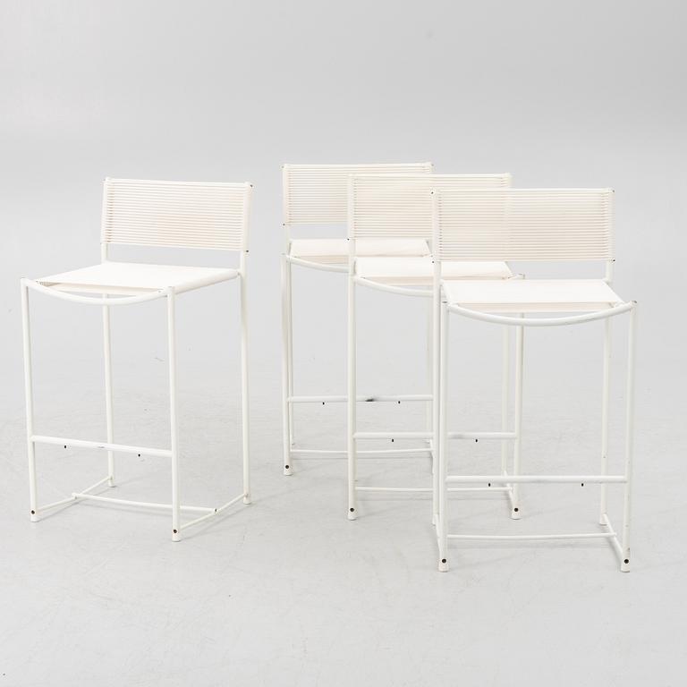 Giandomenico Belotti, four 'Spaghetti Chair' bar stools, Fly Line, Italy 1970s.