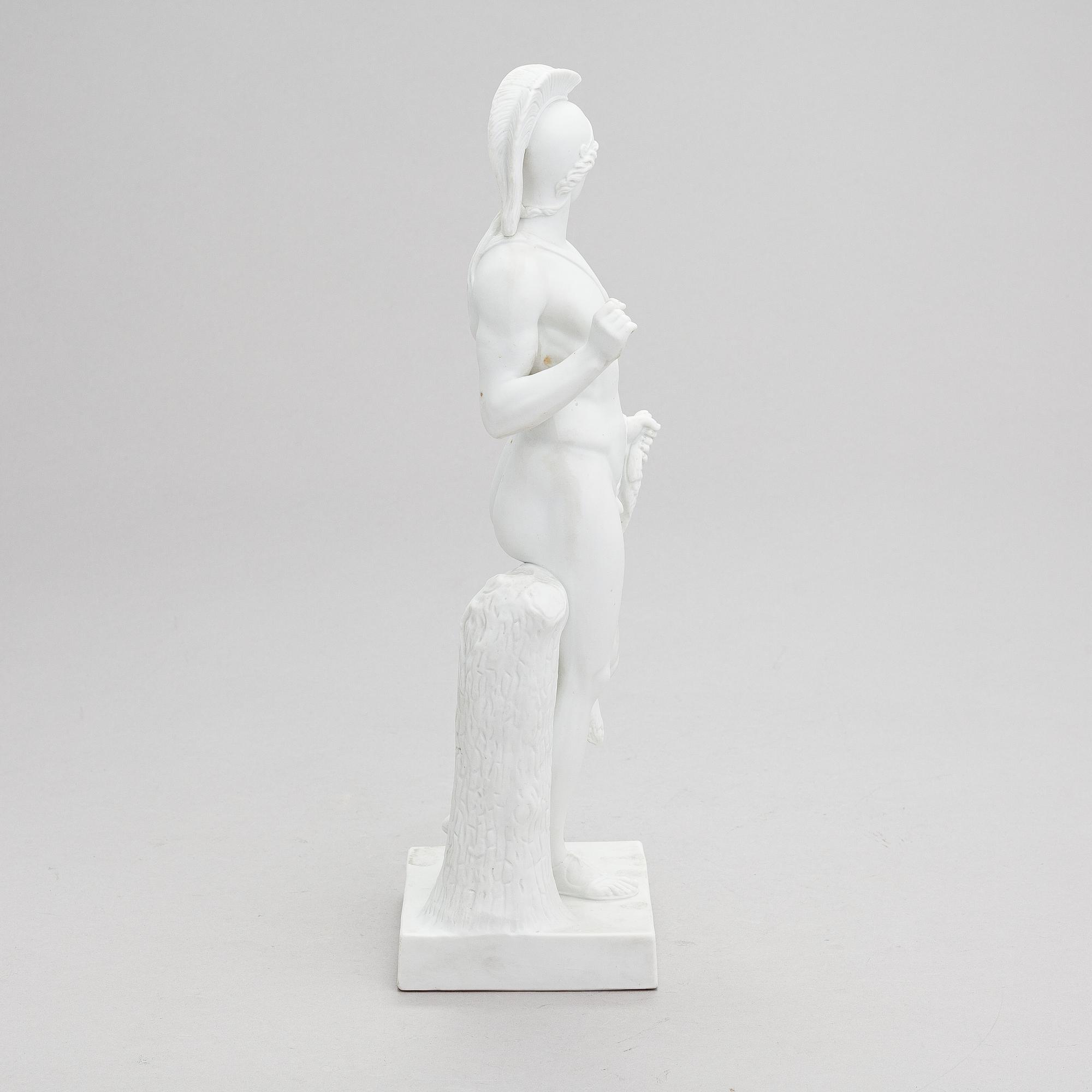Bertel Thorvaldsen, after. A porcelain sculpture, "Jason with the Golden Fleece", Bing & Gröndahl, Denmark.
