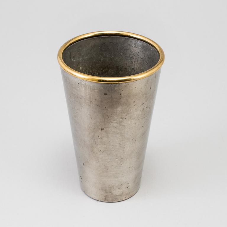 A brass and pewter vase, Firma Svenskt Tenn, Stockholm, 1946.