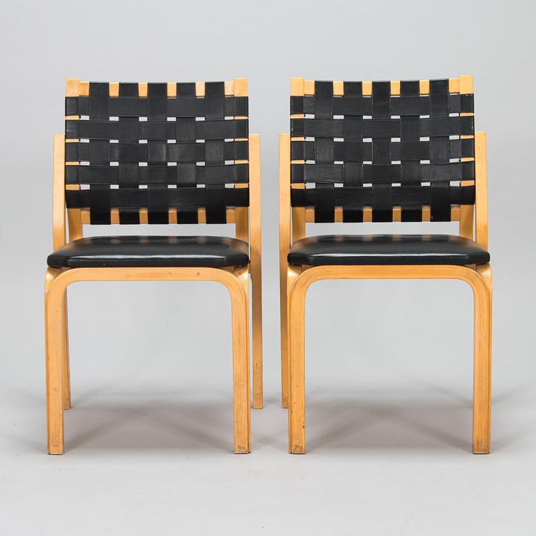 Alvar Aalto,  tuoleja, 3 kpl, malli 612, Artek 1900-luvun puoliväli.