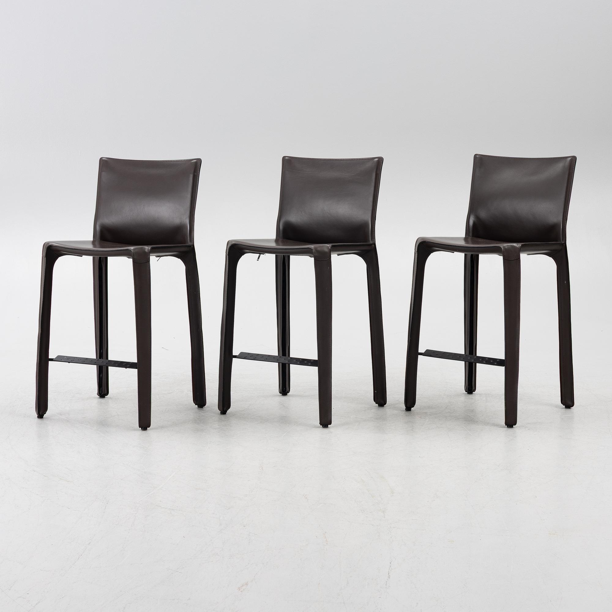 Mario Bellini, Three "410 CAB" bar stools, Cassina, Italy, 21st century.