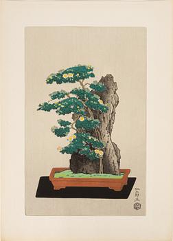 Nisaburo Ito, a set of three woodblock prints in colours, mid 20th Century.