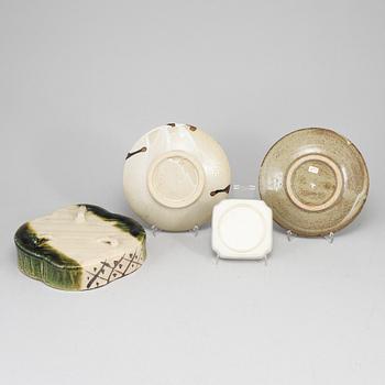 A set of four Japanese dishes, 20th Century.