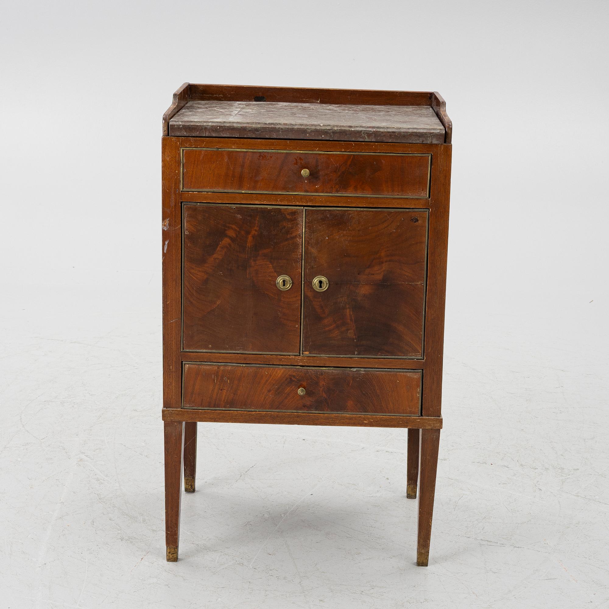 Bedside cabinet. Late Gustavian style, 19th century.