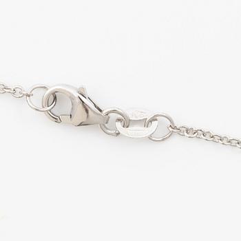 Necklace 18K white gold with a faceted diamond, accompanied by GIA report.
