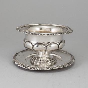 A silver sauce bowl by Carl Nyström Stockholm 1844.