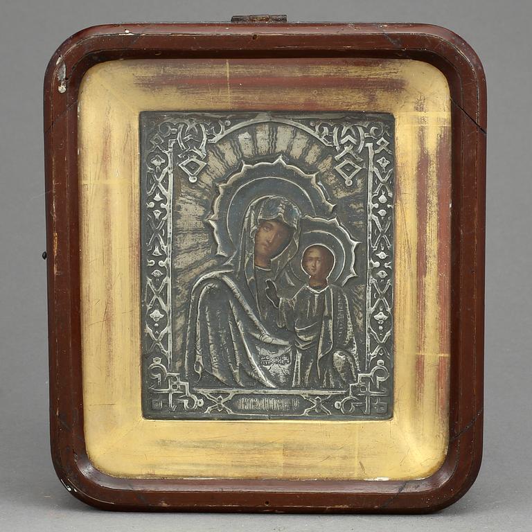 IKON, med silverrisa Moskva, Ryssland, 1871.