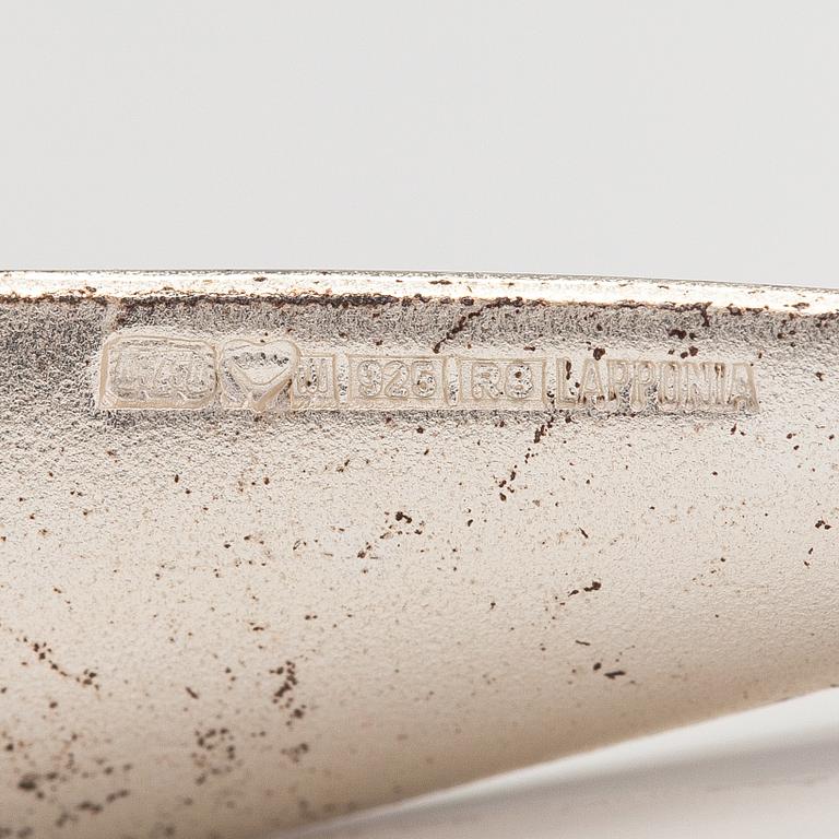 Zoltan Popovits, A pair of sterling silver earrings "Lilia Tigris". Lapponia 1995.