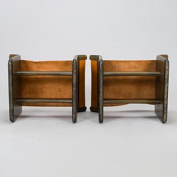 Tapio Wirkkala, a pair of stools made to order  for the Finnish Glass Museum manufactured by  Reino Huotari 1981.