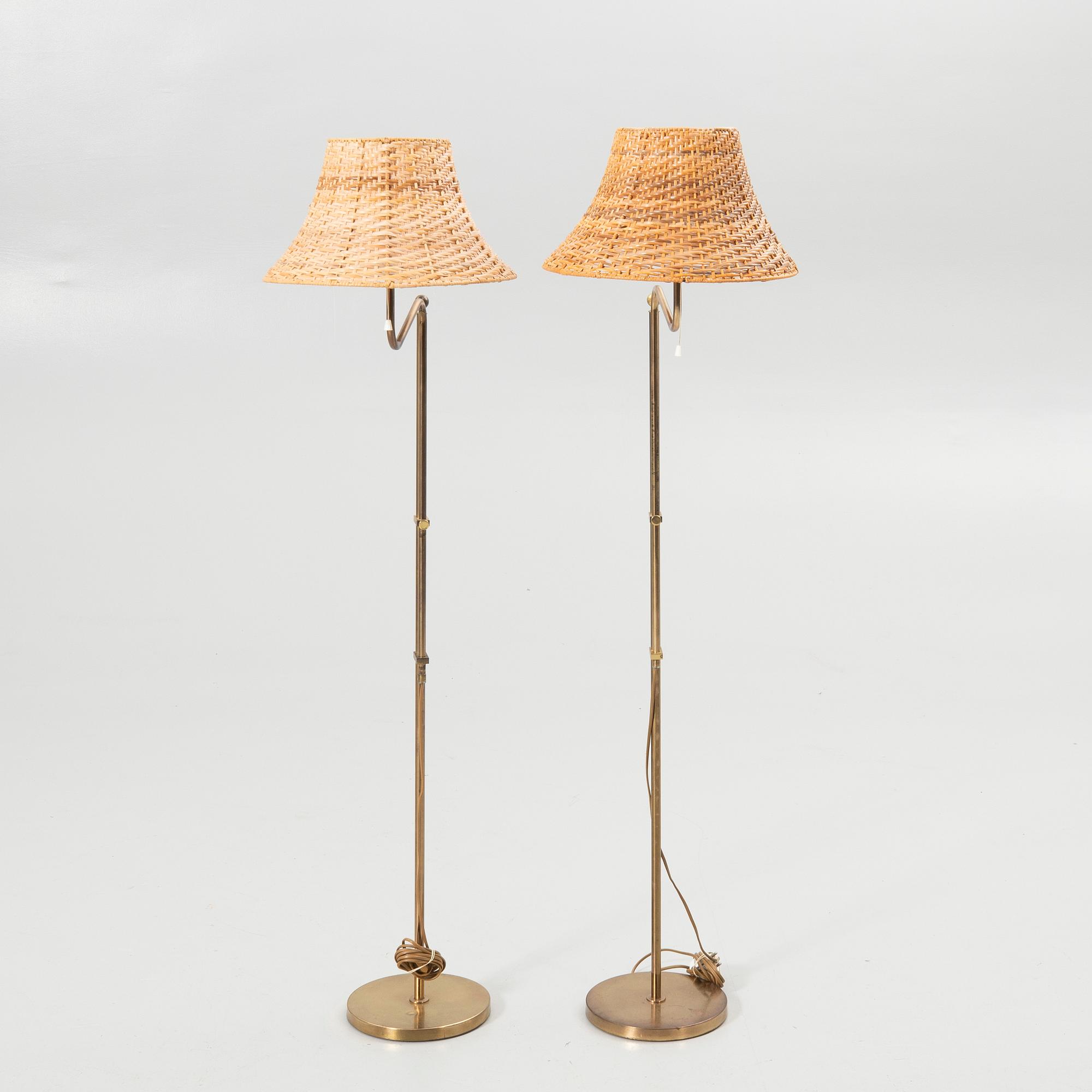 Floor lamps, a pair, model G 132, Bergboms, late 20th century.