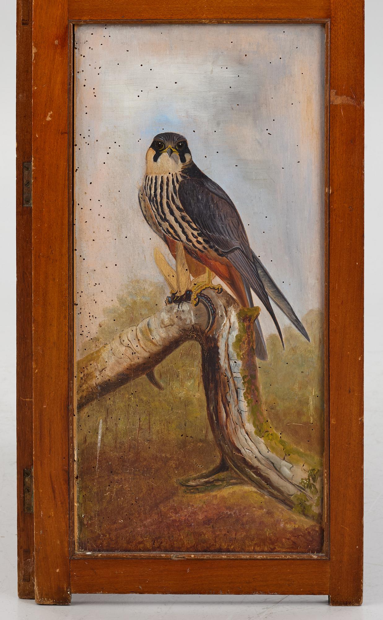 A folding screen, late 19th century.