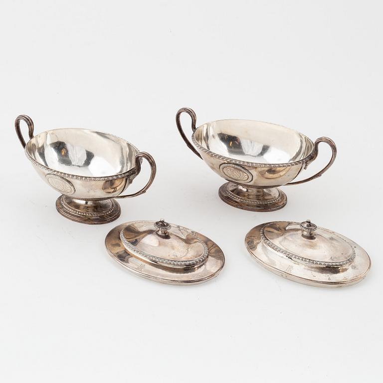 Digby Scott & Benjamin Smith I, terriner med lock, ett par, silver, London, England, 1781.