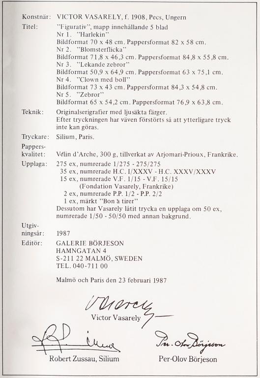 VICTOR VASARELY, färgserigrafi, signerad och numrerad HC XXVI/XXXV.