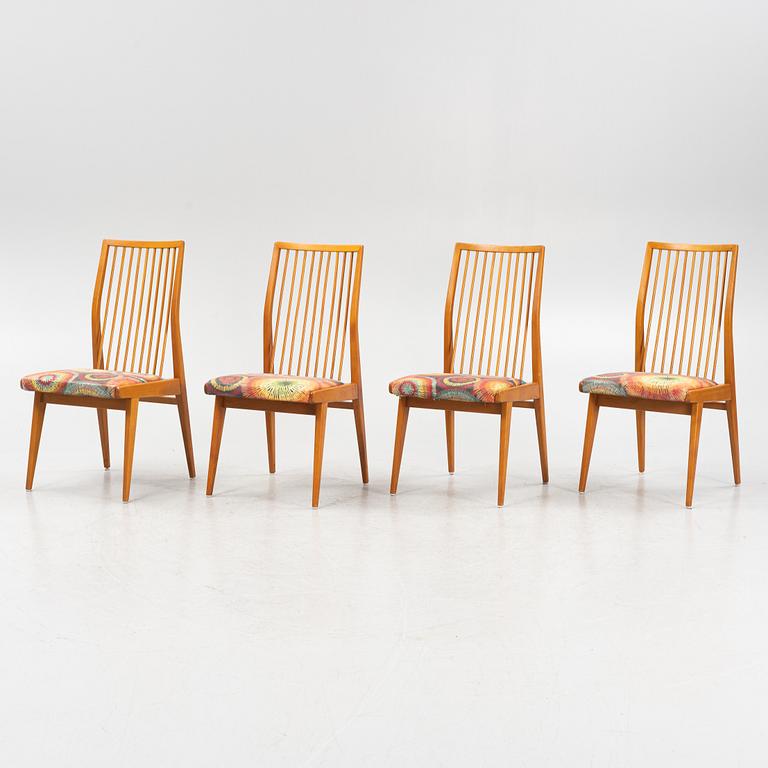 Four beech chairs, mid 20th Century.