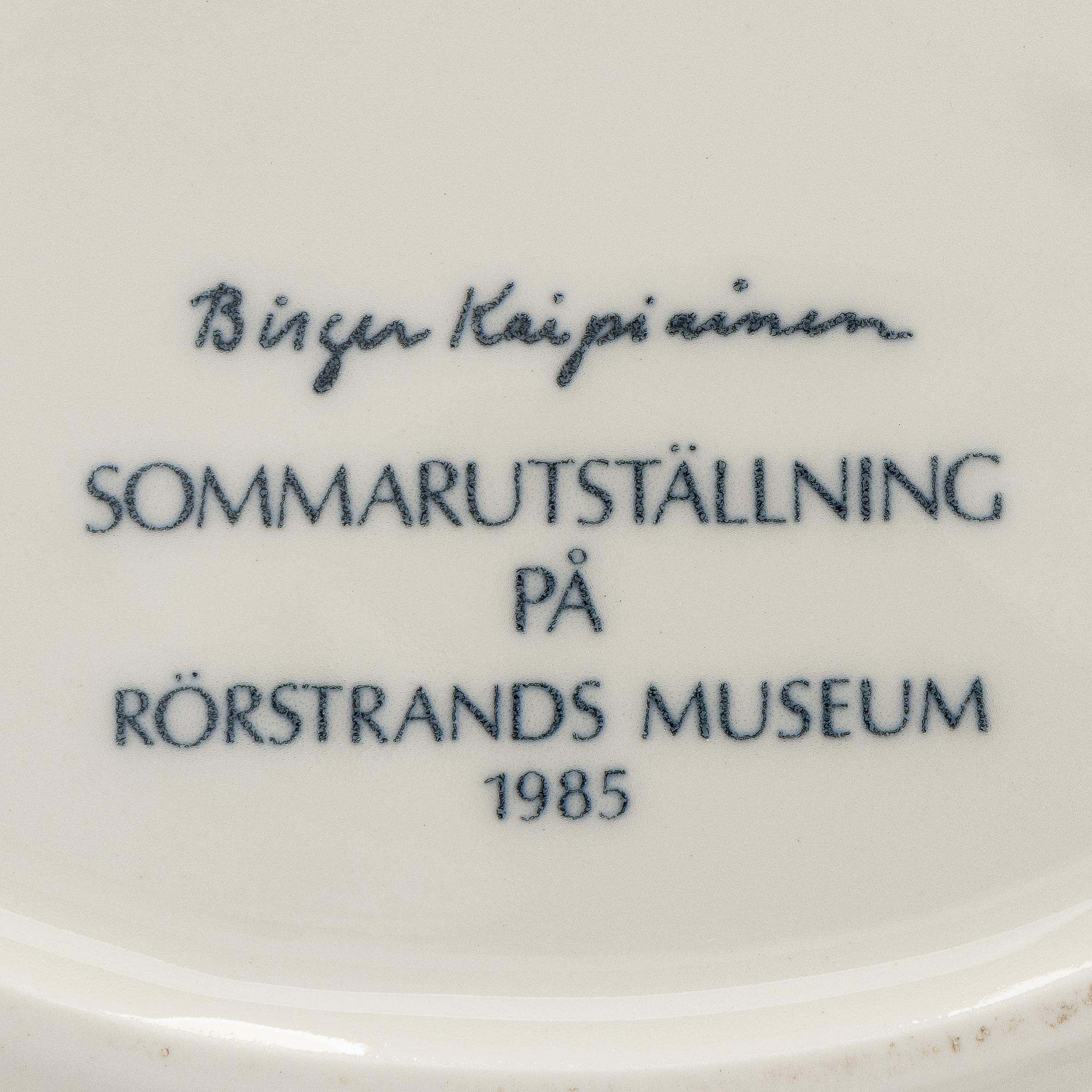 Birger Kaipiainen, Plate, porcelain, Birger Kaipiainen, Rörstrand, 1985.