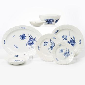 Royal Copenhagen, a 38-piece 'Blue Flower' porcelain dinner service, Denmark,