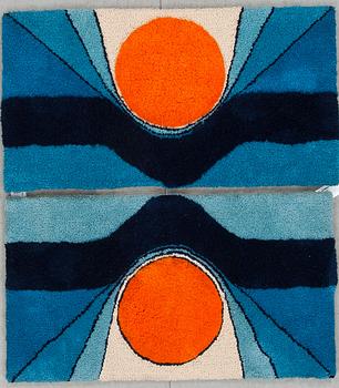 MATTOR, två st, "Comet" Kasthall Atelje, 1970-tal.