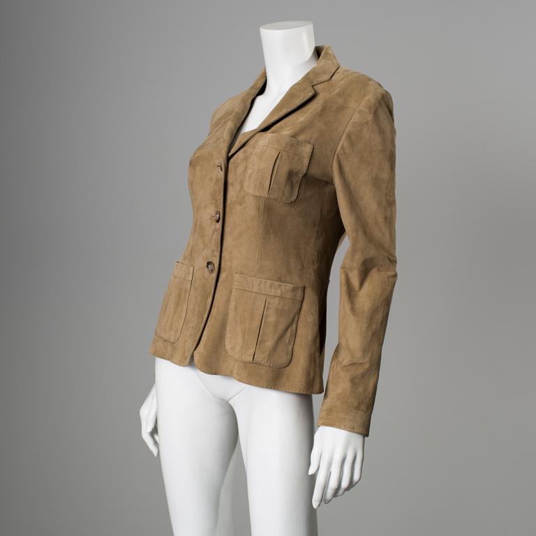 A suede jacket by Ralph Lauren.