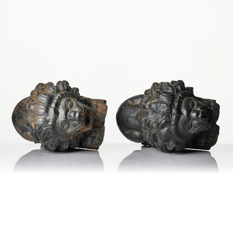 Anna Petrus, a pair of cast iron water spouts, Näfveqvarns bruk, Swedish Grace.