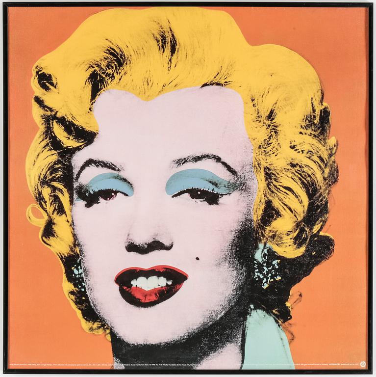 ANDY WARHOL, efter, screentryck / utställningsaffisch, "Marilyn Monroe". Utgiven av Andy Warhol Foundation, 1993.